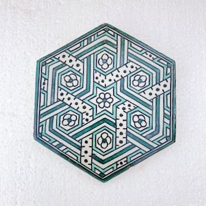 Hexagon zellige /tiles, handmade and hand painted tiles / Moroccan zellige .