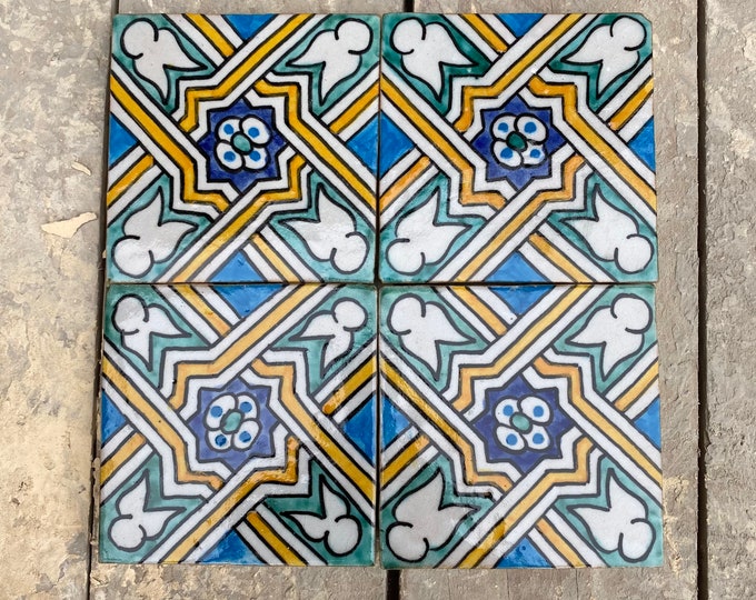 Moroccan Zellige, handmade and hand-painted Moroccan tiles, 10/10 cm decorative tiles, Moroccan tiles.