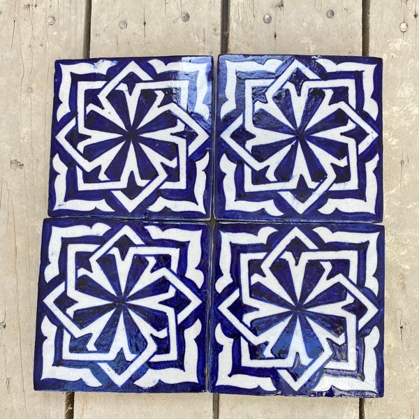 Moroccan zellige, Moroccan tiles handmade and hand painted, decorative tiles 10/10 cm, Moroccan tiles.