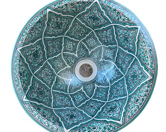 Handmade and hand painted Moroccan ceramic sink/washbasin. Moroccan washbasin handmade.ceramics sink