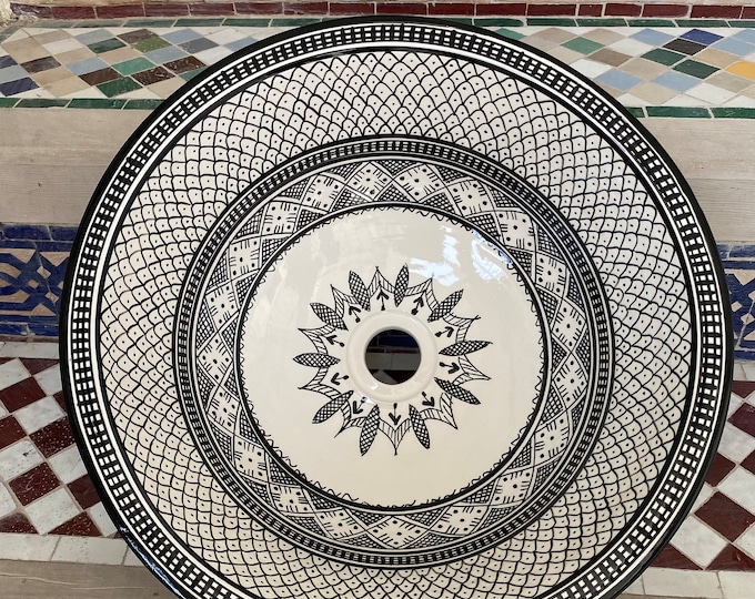 Moroccan ceramic sink, handmade and hand painted/ handmade washbasin/ ceramic washbasin/Moroccan washbasin.