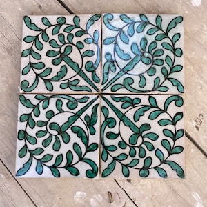 Moroccan Zellige, Moroccan tiles handmade and hand painted, decorative tiles 10/10 cm, Moroccan tiles.