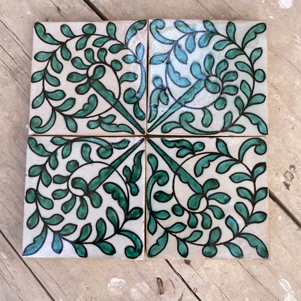 Zellige marocaine, tuiles marocaine fait main et peint à la main, carreaux de décoration 10/10 cm, Moroccan tiles.