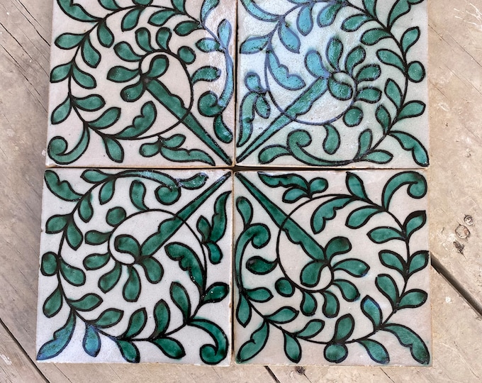 Moroccan Zellige, Moroccan tiles handmade and hand painted, decorative tiles 10/10 cm, Moroccan tiles.