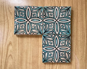 Enchanting Moroccan Elegance: Handmade, Hand-Painted Tiles Fired in Wood Oven - Artisan Crafted Home Decor for Boho Chic Interiors
