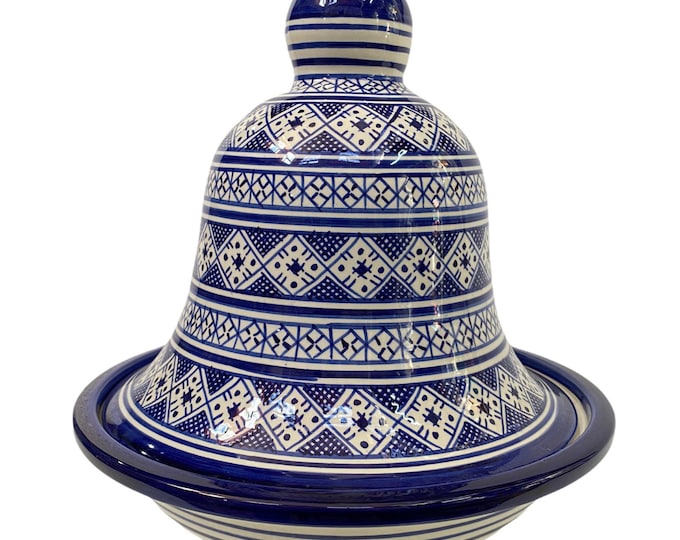 Handmade and hand painted Fes ceramic tagine dish / Moroccan tagine dish / tagine dish for serving only.