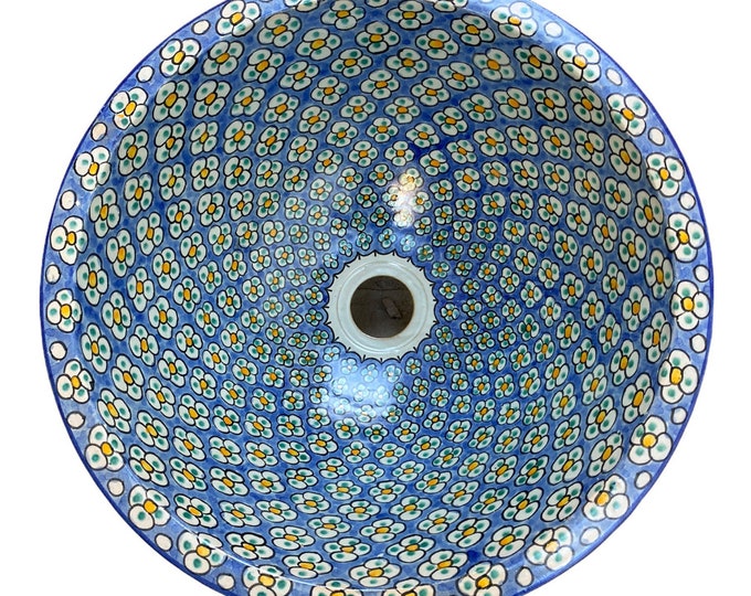 Moroccan ceramic sink, handmade and hand painted/ handmade washbasin/ ceramic washbasin/Moroccan washbasin.