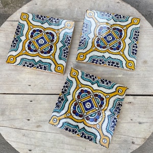 6*6 inches, Moroccan Zellige, Moroccan tiles handmade and hand painted, decorative tiles 15/15 cm, Moroccan tiles.