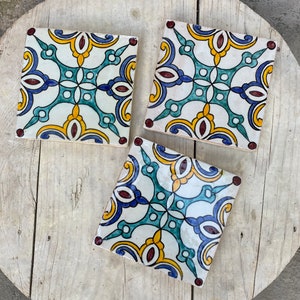 6*6 inches, Moroccan Zellige, Moroccan tiles handmade and hand painted, decorative tiles 15/15 cm, Moroccan tiles.