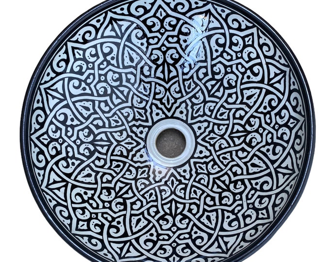 Sink /Handmade and hand painted Moroccan ceramic washbasin/Moroccan washbasin handmade/ Moroccan basin.