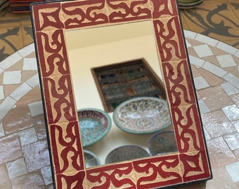Mirror/mirror in chiseled Zelig / mirror in chiseled Moroccan zelig / handmade mirror.