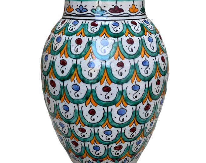 Traditional Moroccan ceramic handmade vase, Moroccan ceramic handmade vase, pottery vase, handmade vase