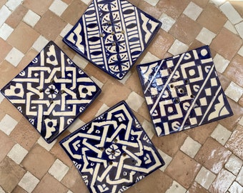 set of 4 Moroccan ceramic soap dishes, handmade and hand painted. set of 4 Moroccan ceramic soap dishes, handmade.