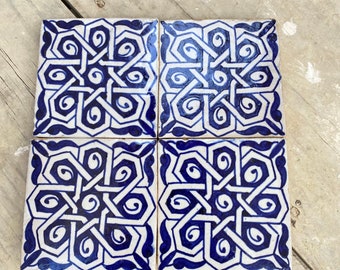 Moroccan Zellige, handmade and hand-painted Moroccan tiles, decorative tiles 10/10 cm, Moroccan tiles.
