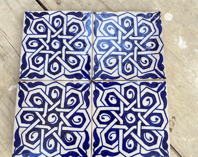 Moroccan Zellige, handmade and hand-painted Moroccan tiles, 10/10 cm decorative tiles, Moroccan tiles.