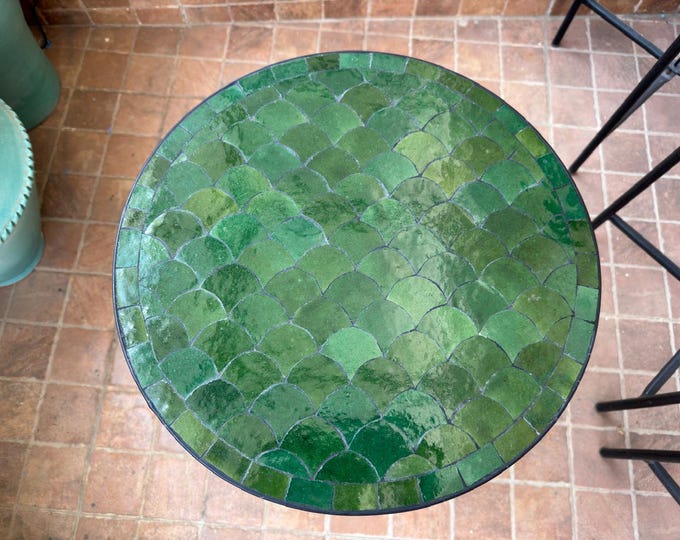 Handmade Moroccan Mosaic Table | Unique Artisan Moroccan Table | Custom Mosaic Table | Vibrant Moroccan Tile Table | Handmade Home Decor