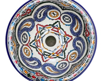 Évier/Lavabo en céramique marocain fait main et peint à la main. Moroccan washbasin handmade.