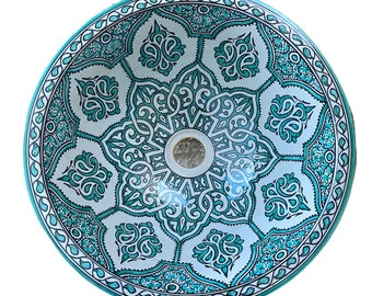 Moroccan ceramic sink, handmade and hand painted/ handmade washbasin/ ceramic washbasin/Moroccan washbasin.
