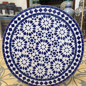 Mosaic table/ zellige table/ handmade Moroccan mosaic table/ mosaic crafts.