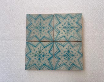 Moroccan zellige, handmade and hand-painted Moroccan tiles, 10/10 cm decorative tiles, Moroccan tiles.