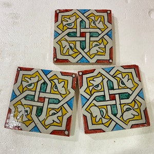 Moroccan Zellige, handmade and hand-painted Moroccan tiles, 10/10 cm decorative tiles, Moroccan tiles.