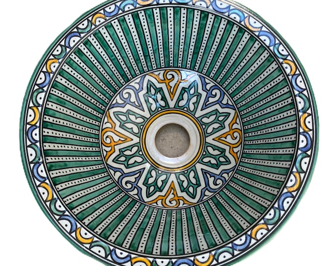 Handmade and hand painted Moroccan ceramic sink/washbasin. Moroccan washbasin handmade.Moroccan sink, ceramics sink