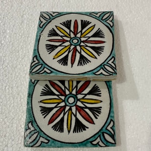 Moroccan Zellige, handmade and hand-painted Moroccan tiles, 10/10 cm decorative tiles, Moroccan tiles.