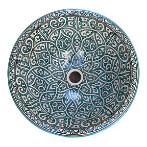 Handmade and hand painted Moroccan ceramic sink/washbasin. Moroccan washbasin handmade.ceramics sink