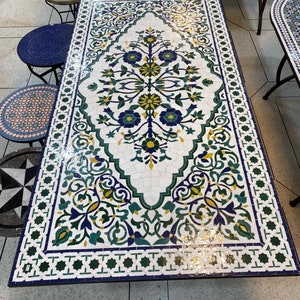 Mosaic table / Moroccan mosaic table / handmade table / rectangular mosaic table / indoor - outdoor mosaic table