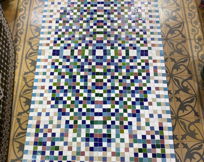 Mosaic table / Moroccan mosaic table / handmade table / rectangular mosaic table / indoor - outdoor mosaic table