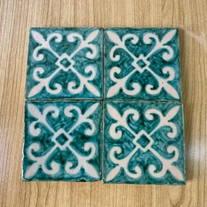 Artisanal Moroccan Tiles: Handmade & Hand-Painted, Fired in Wood Oven - Unique Home Décor