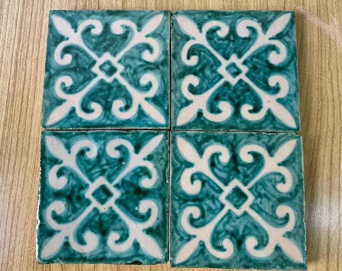 Artisanal Moroccan Tiles: Handmade & Hand-Painted, Fired in Wood Oven - Unique Home Décor