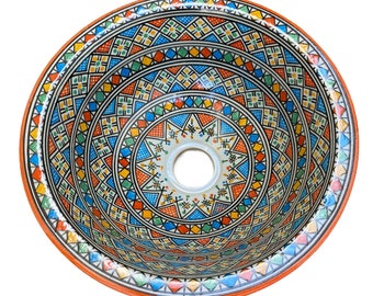 Évier/ Lavabo en céramique marocain fait main et peint à la main. Moroccan washbasin handmade.