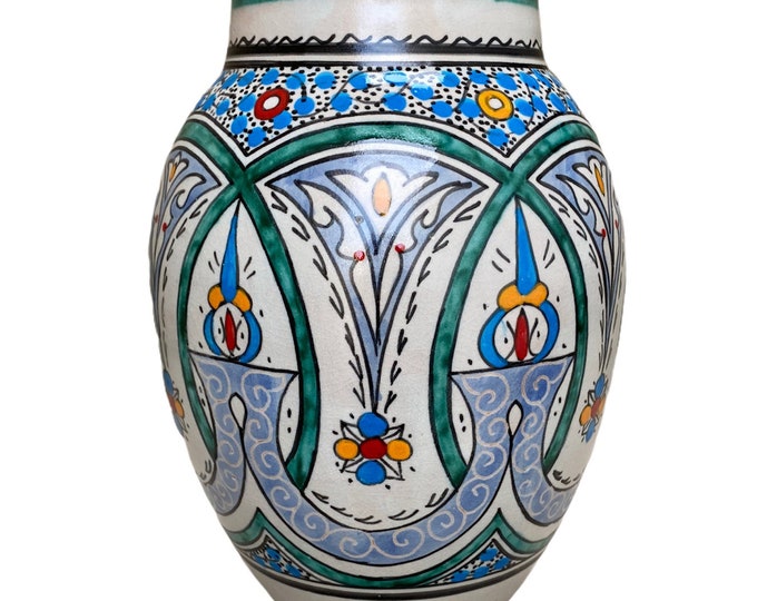 Handmade traditional Moroccan ceramic vase, Moroccan ceramic handmade vase, pottery vase, handmade vase