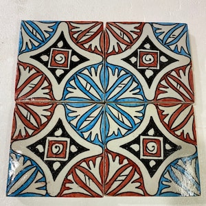 Moroccan Zellige, handmade and hand-painted Moroccan tiles, 10/10 cm decorative tiles, Moroccan tiles.