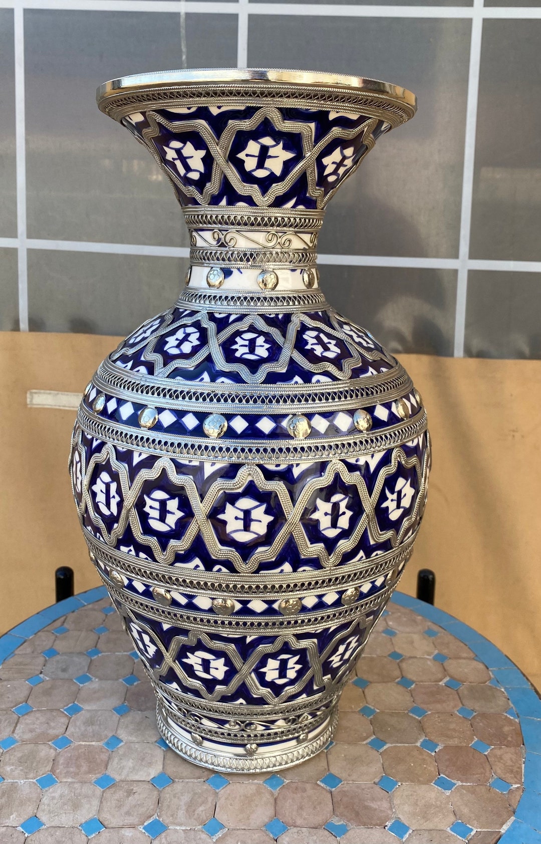 Handmade Blue and White Ceramic Vase - Unique Home Decor - Etsy