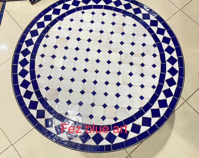 Handmade moroccan mosaic table/ mosaic round table/ mosaic dining table.