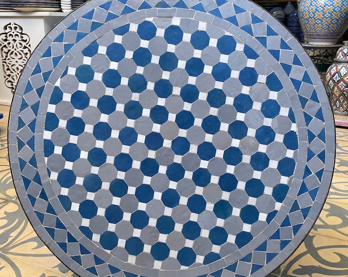 Mosaic table/ zellige table/ handmade Moroccan mosaic table/ mosaic crafts.