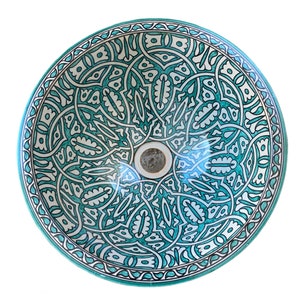 Handmade and hand painted Moroccan ceramic sink/washbasin. Moroccan washbasin handmade.ceramics sink