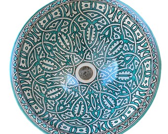 モロッコ　フェズの花入　花瓶　陶器製 モロッコ フェズの花入 花瓶 陶器製 美術品・アンティーク