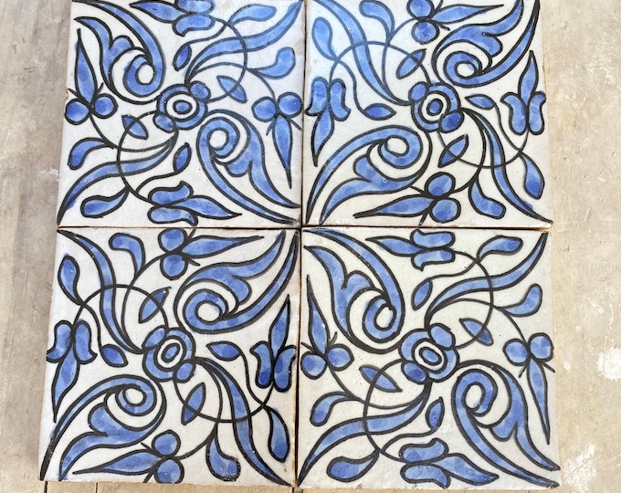 Moroccan Zellige, handmade and hand-painted Moroccan tiles, 10/10 cm decorative tiles, Moroccan tiles.