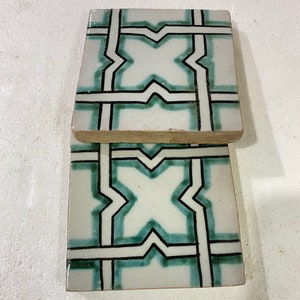 Moroccan Zellige, handmade and hand-painted Moroccan tiles, 10/10 cm decorative tiles, Moroccan tiles.
