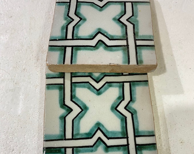 Moroccan Zellige, handmade and hand-painted Moroccan tiles, 10/10 cm decorative tiles, Moroccan tiles.