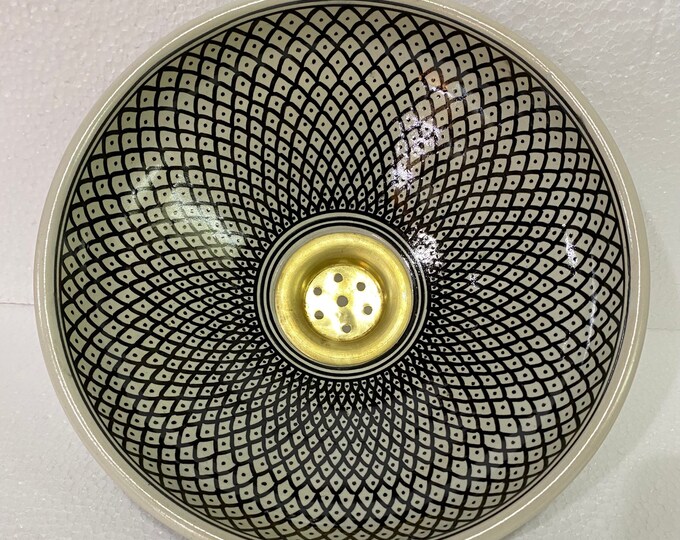 Handmade and hand painted Moroccan ceramic sink/washbasin. Moroccan washbasin handmade.