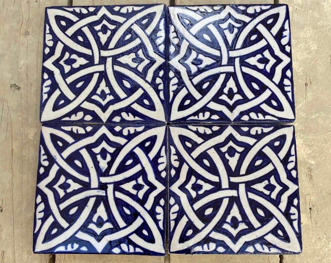 Moroccan Zellige, handmade and hand-painted Moroccan tiles, 10/10 cm decorative tiles, Moroccan tiles.