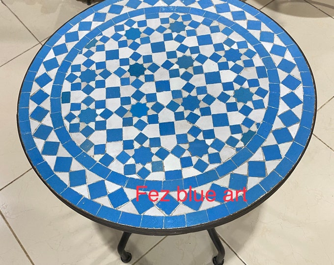 Handmade moroccan mosaic table/ mosaic round table/ mosaic dining table.