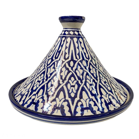 Plat à tajine en céramique de Fes fait main et peint à la main / plat à tajine marocain / plat à tajine pour servir uniquement.