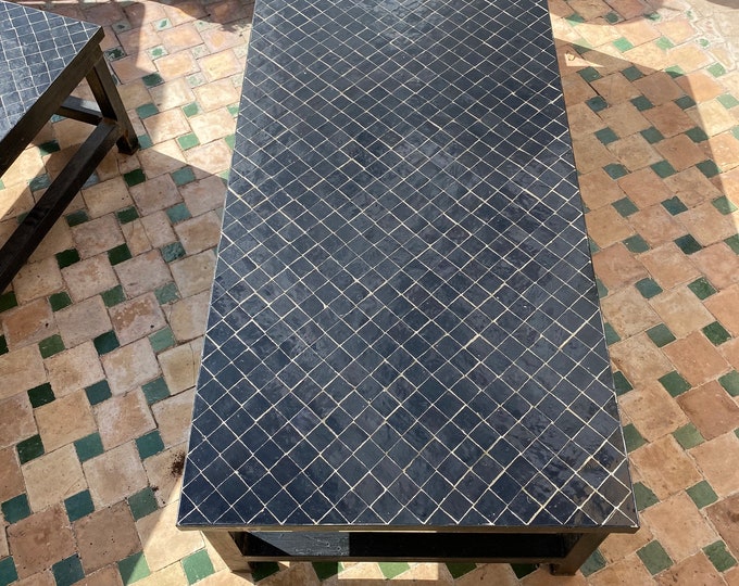 Dinning table-mosaic table-Zelig table-handmade Moroccan mosaic table-outdoor/indoor table- rectangular mosaic table
