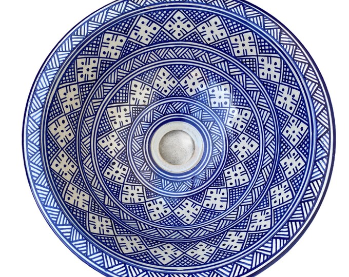 Handmade and hand painted Moroccan ceramic sink/washbasin. Moroccan washbasin handmade.Moroccan sink, ceramics sink