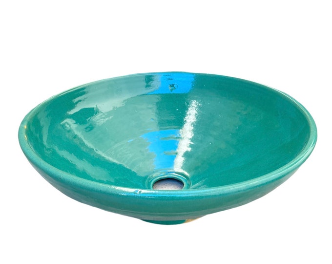 Sink 40 cm Handmade and hand painted Moroccan ceramic sink from Fes. Moroccan ceramics sink handmade, hand painted